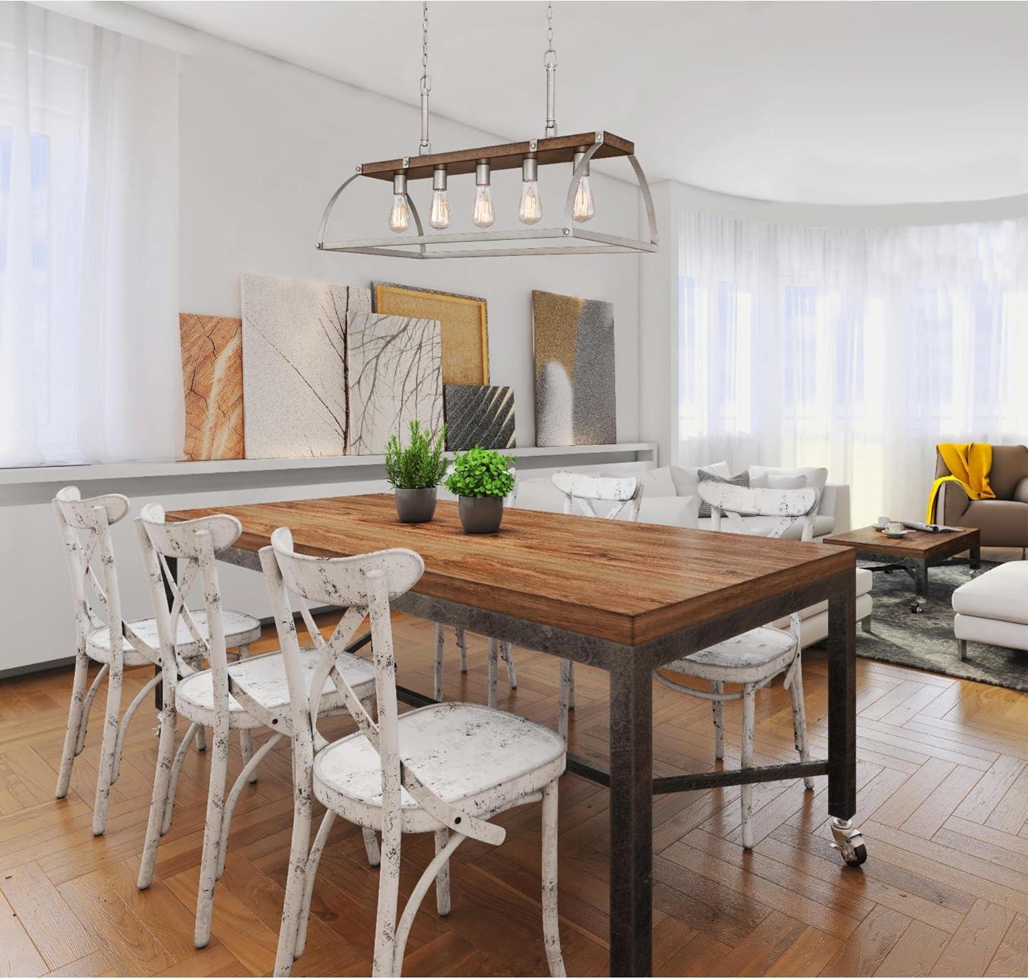 image:imageWestinghouse 6351700 Oak Lane FiveLight Indoor Chandelier Barnwood amp Galvanized Steel