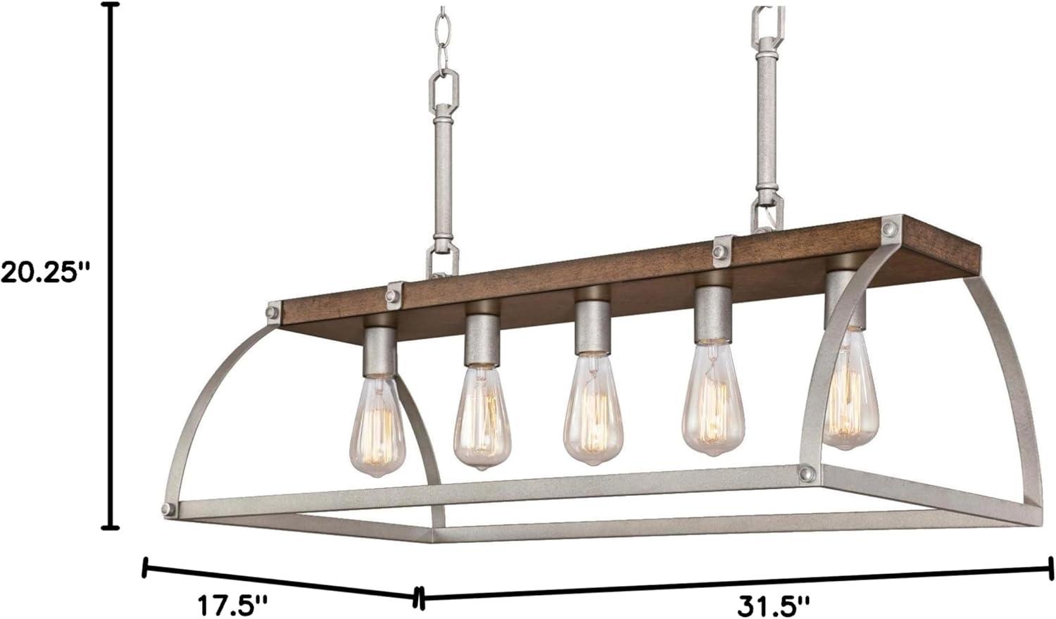 image:imageWestinghouse 6351700 Oak Lane FiveLight Indoor Chandelier Barnwood amp Galvanized Steel