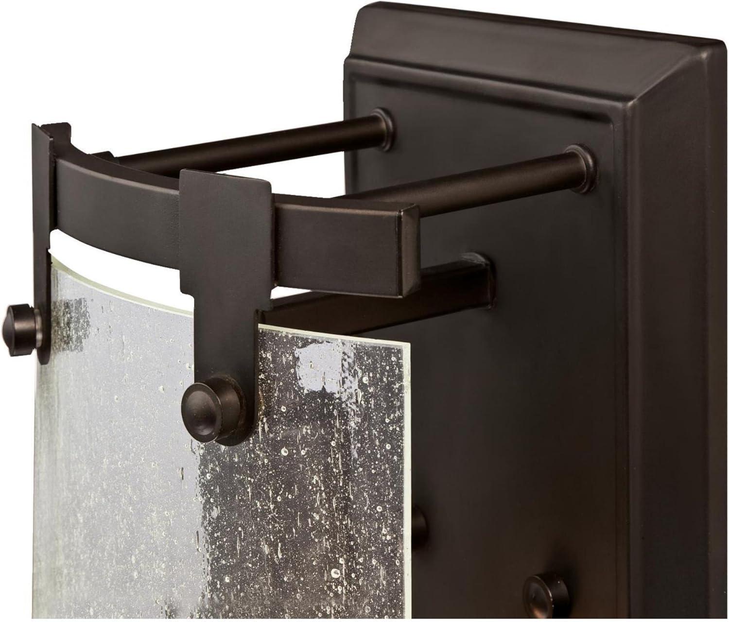 image:imageWestinghouse 6352300 Burnell OneLight Indoor Oil Rubbed Bronze Finish with Clear Seeded Glass Wall Fixture Black