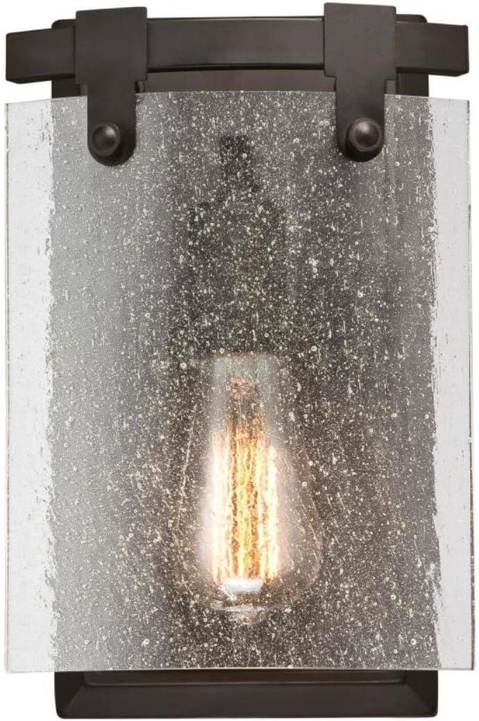 image:imageWestinghouse 6352300 Burnell OneLight Indoor Oil Rubbed Bronze Finish with Clear Seeded Glass Wall Fixture Black