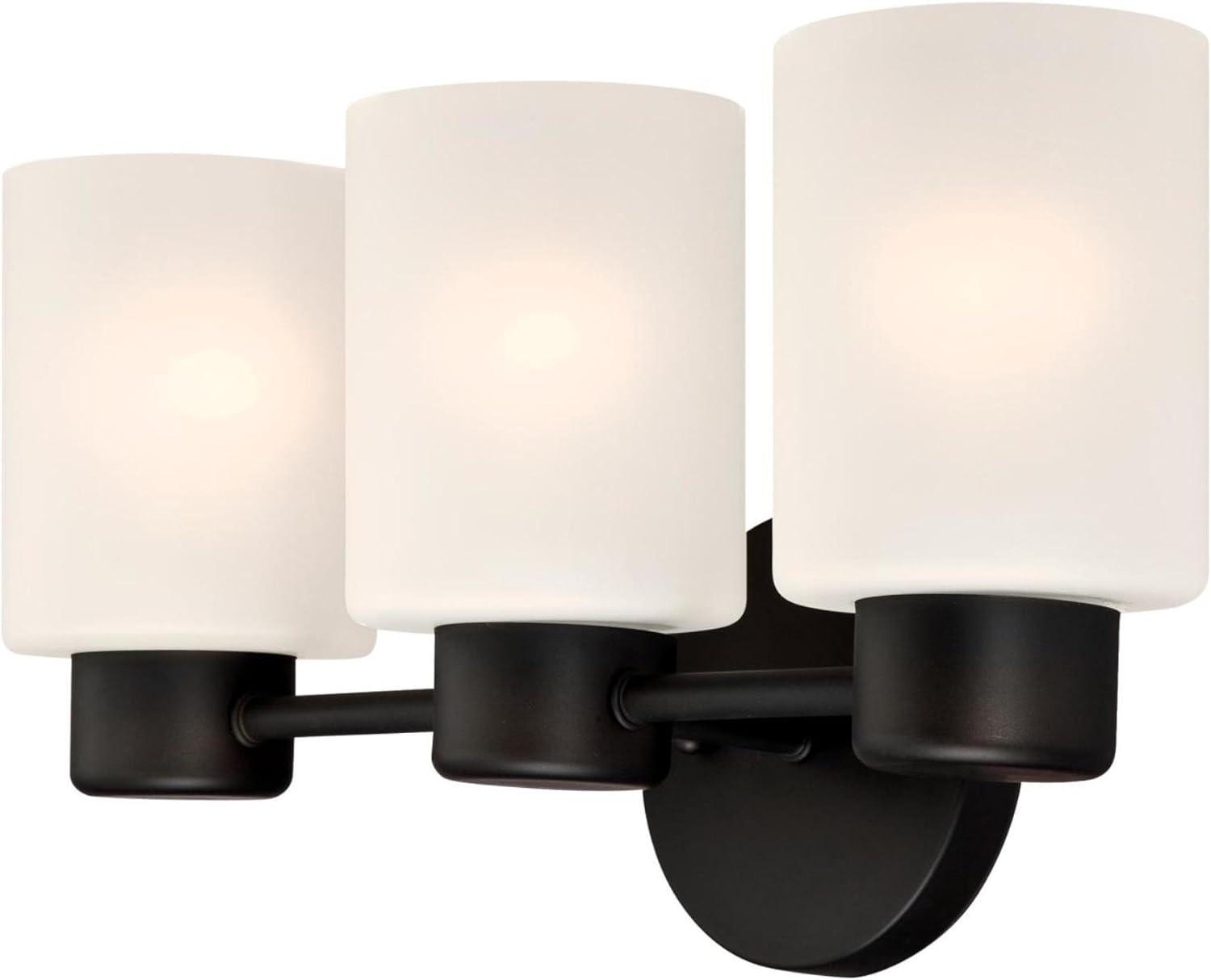 image:imageWestinghouse 6354100 Sylvestre ThreeLight Indoor Wall Fixture Oil Rubbed Bronze Finish with Frosted Glass