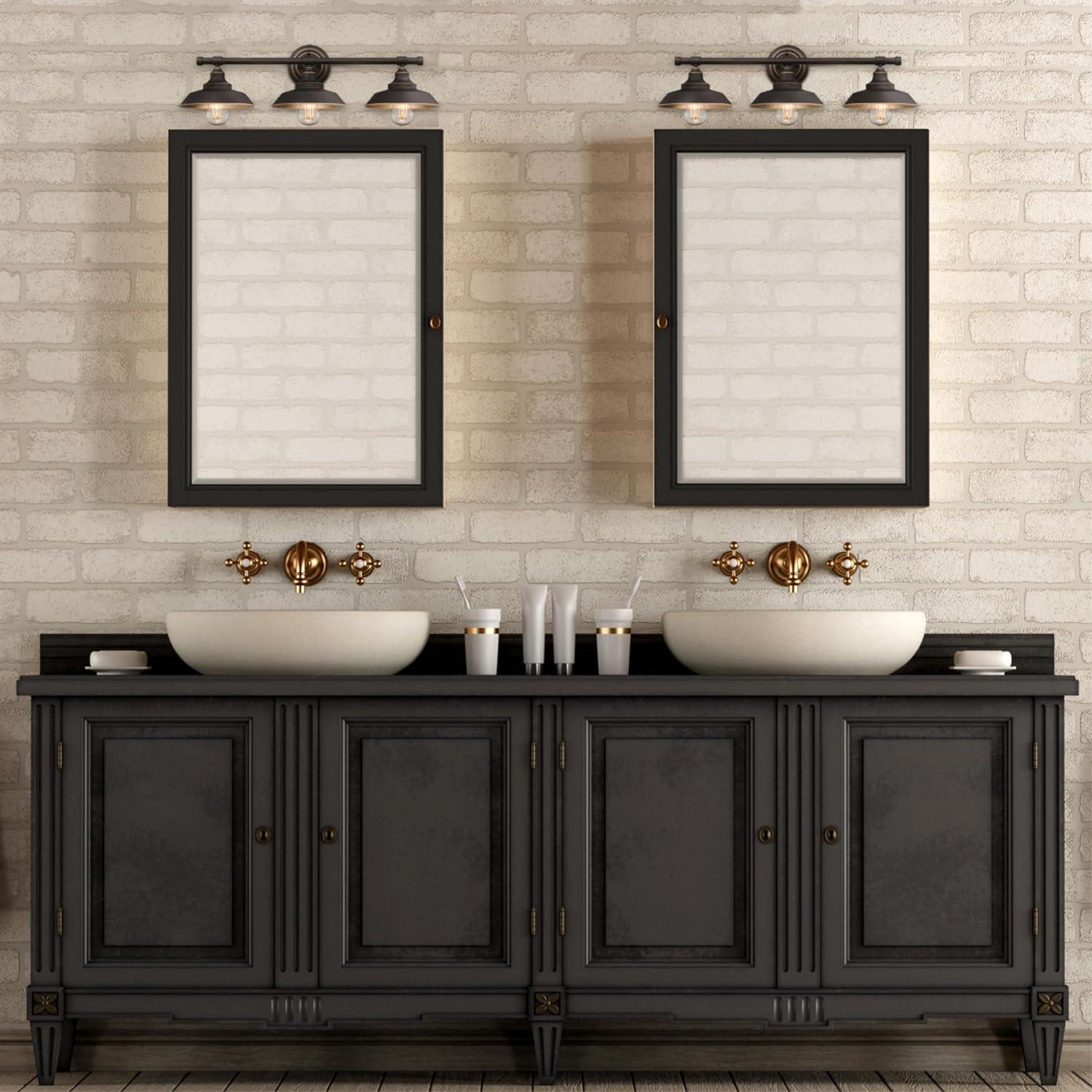image:imageWestinghouse 6354400 Iron Hill ThreeLight Indoor Wall 3 Brushed NickelOil Rubbed Bronze with bulbs included