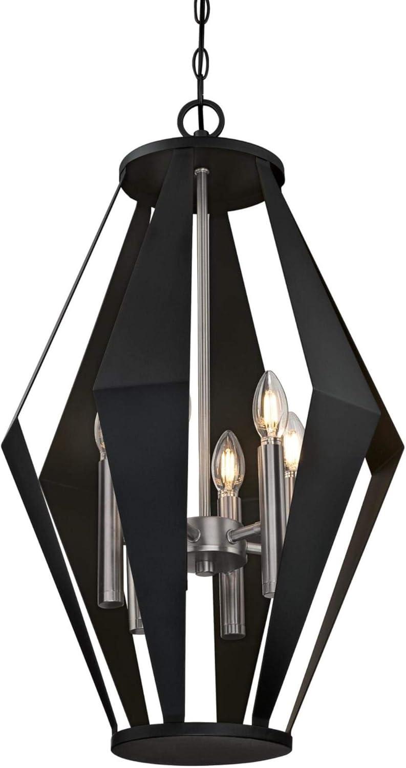 image:imageWestinghouse 6367700 Coltin SixLight Indoor Chandelier Matte Black Finish with Dark Pewter Accents