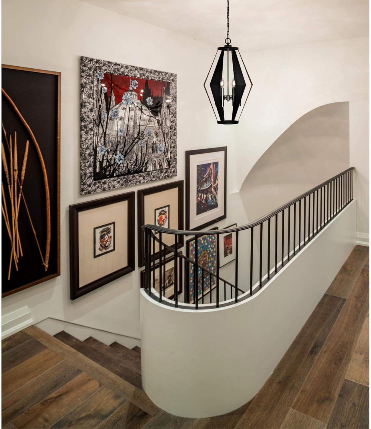 image:imageWestinghouse 6367700 Coltin SixLight Indoor Chandelier Matte Black Finish with Dark Pewter Accents