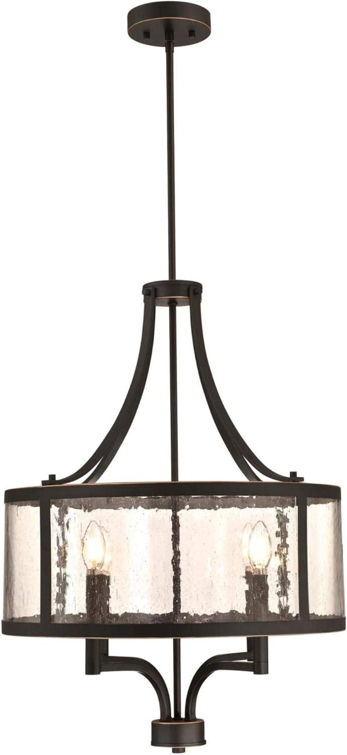 image:imageWestinghouse 6368400 Belle View FourLight Indoor Oil Rubbed Bronze Finish with Highlights and Clear Seeded Glass Chandelier One Size Oilrubbed Bronze