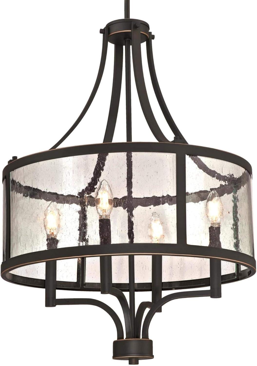 image:imageWestinghouse 6368400 Belle View FourLight Indoor Oil Rubbed Bronze Finish with Highlights and Clear Seeded Glass Chandelier One Size Oilrubbed Bronze