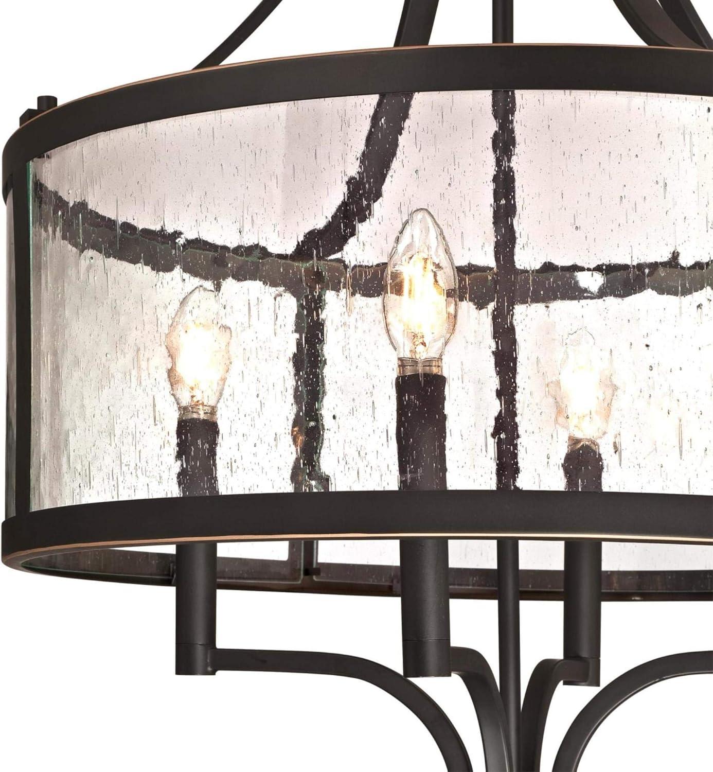 image:imageWestinghouse 6368400 Belle View FourLight Indoor Oil Rubbed Bronze Finish with Highlights and Clear Seeded Glass Chandelier One Size Oilrubbed Bronze
