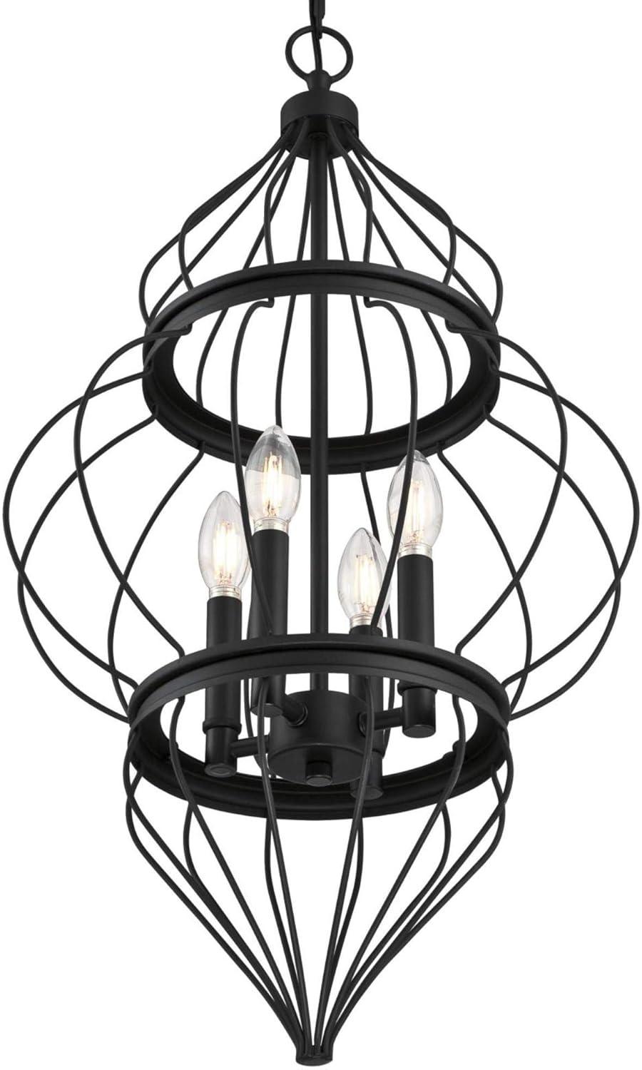 image:imageWestinghouse 6368600 Salma FourLight Indoor Chandelier Matte Black Finish