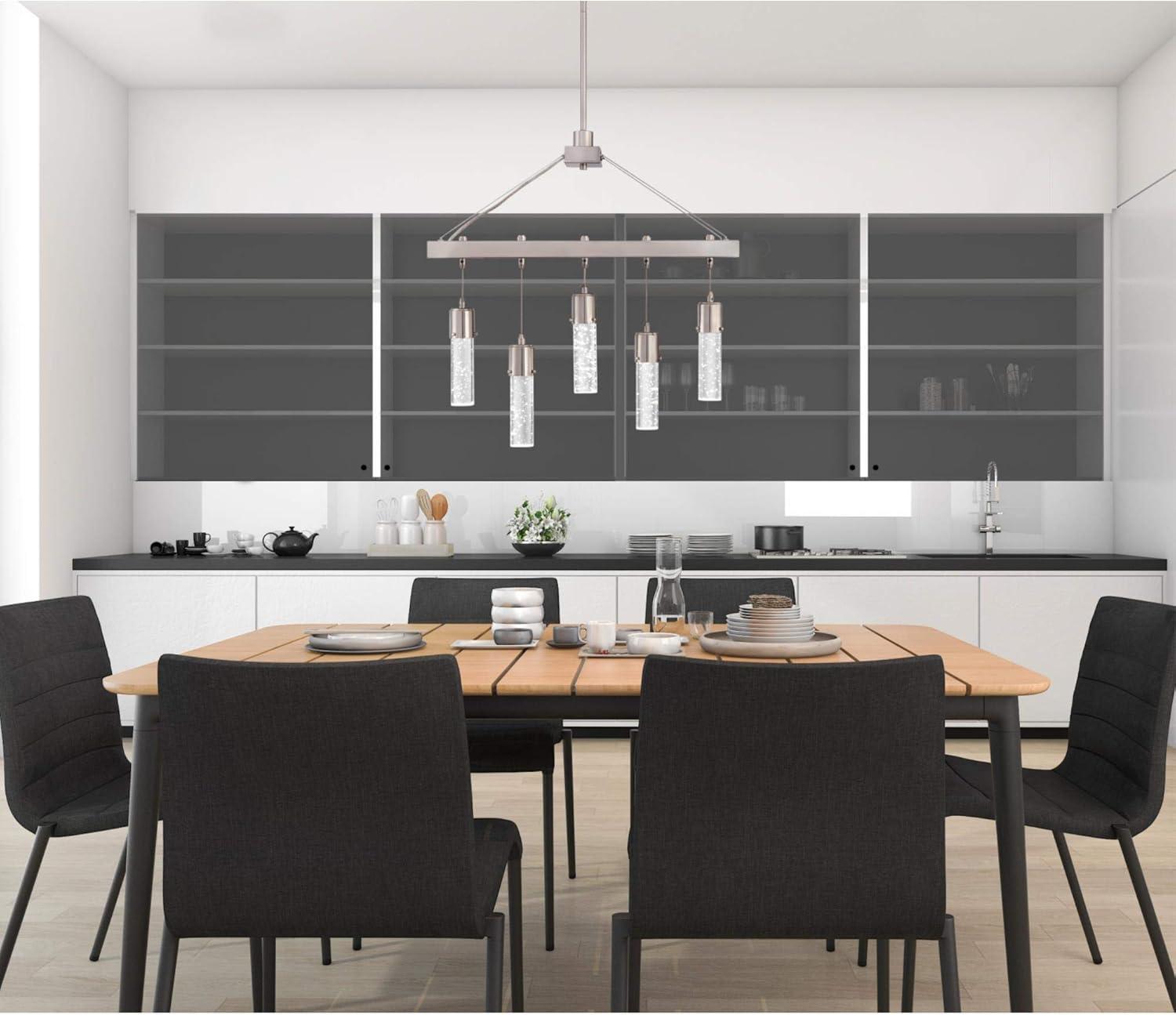 image:imageWestinghouse 6371900 Cava FiveLight LED Indoor Chandelier Brushed Nickel Finish with Bubble Glass