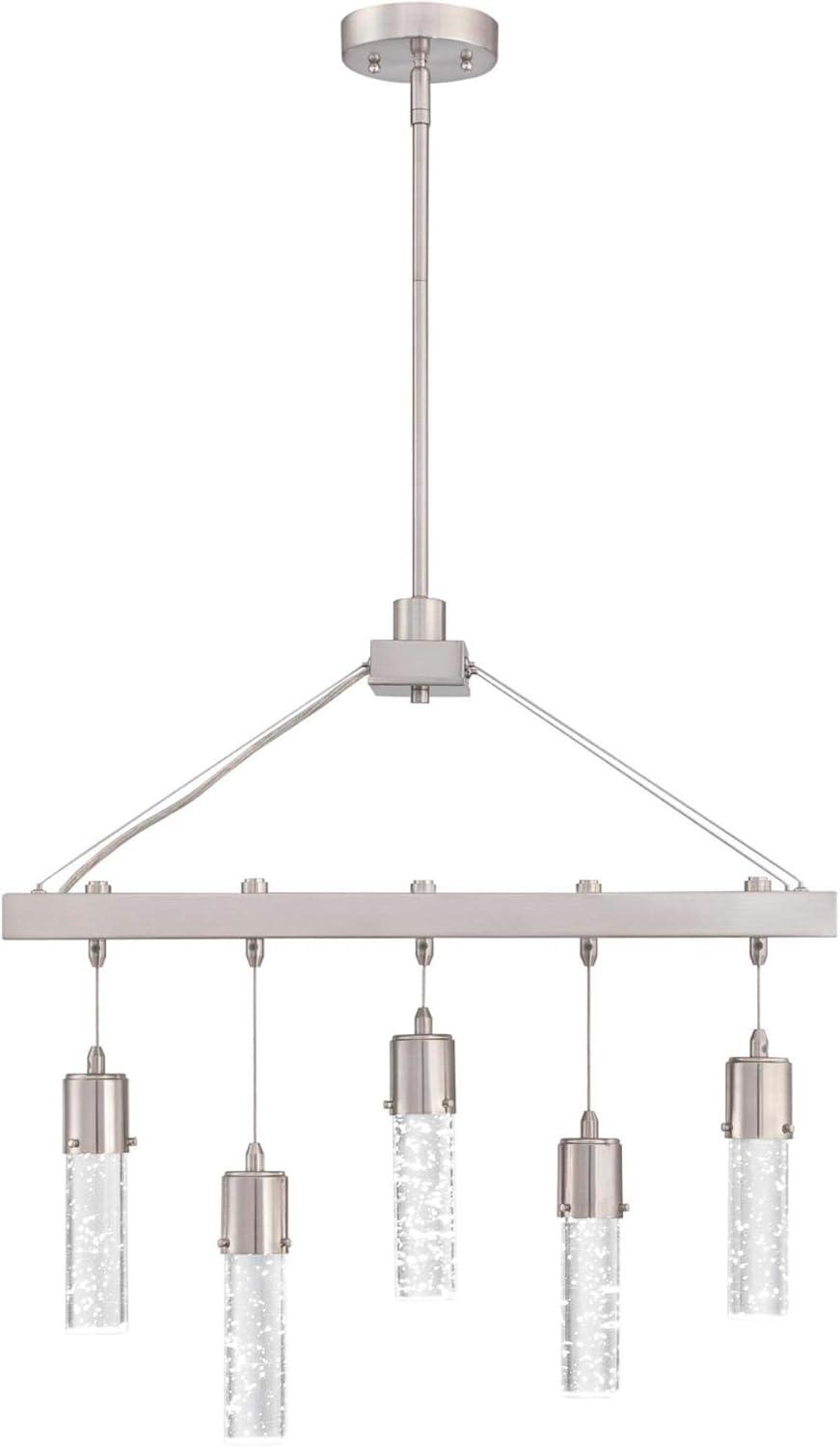 image:imageWestinghouse 6371900 Cava FiveLight LED Indoor Chandelier Brushed Nickel Finish with Bubble Glass