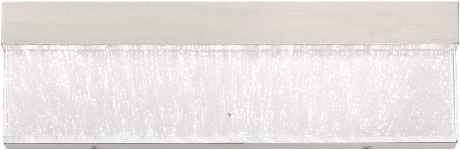 image:imageWestinghouse 6372600 Cava II ThreeLight 21Watt LED Indoor Wall Fixture Matte Black Finish with Bubble GlassBrushed Nickel