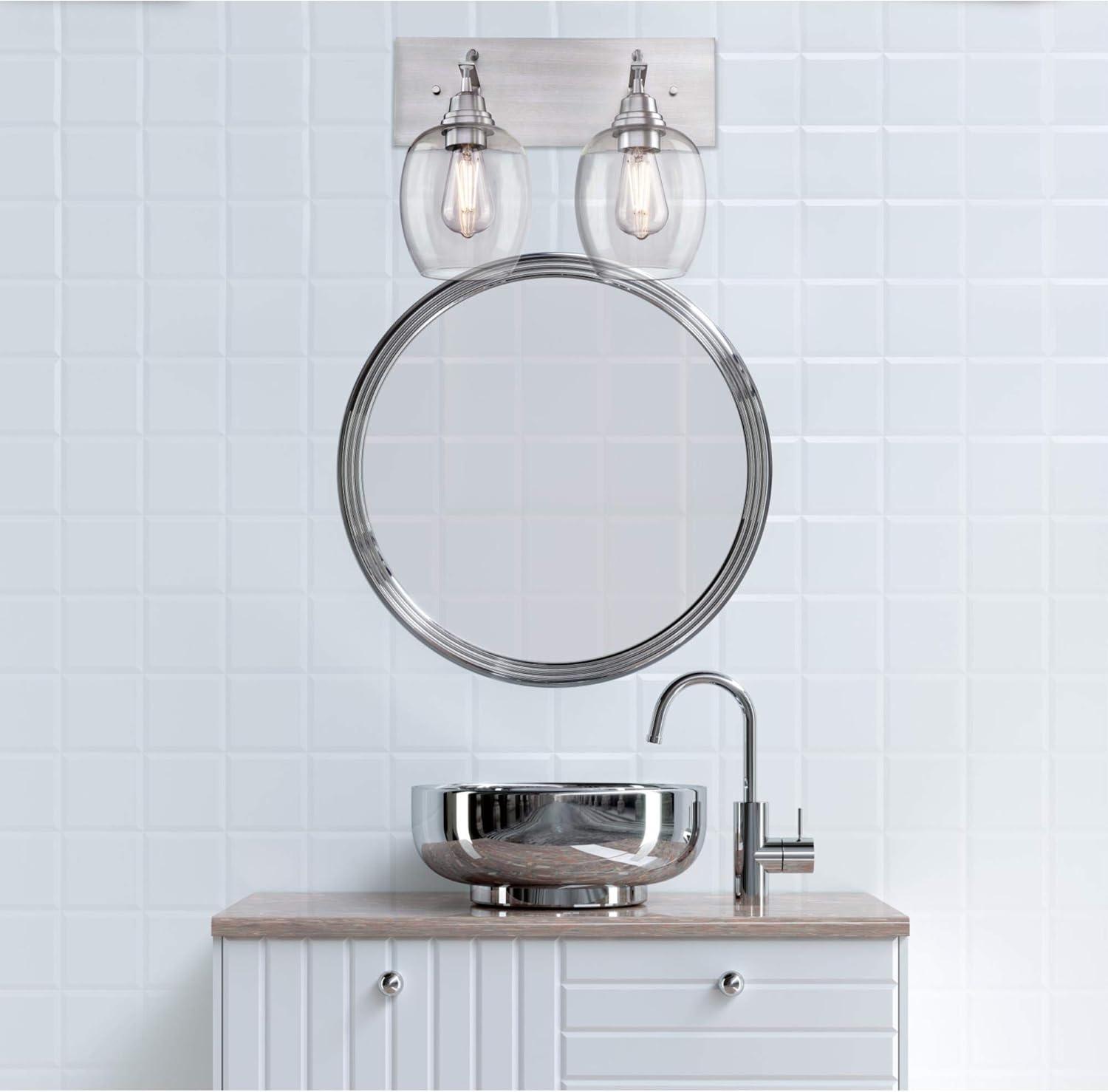 image:imageWestinghouse 6574100 Eldon TwoLight Indoor Wall Fixture Aluminum Finish with Clear Glass Brushed NickelBrushed Nickel
