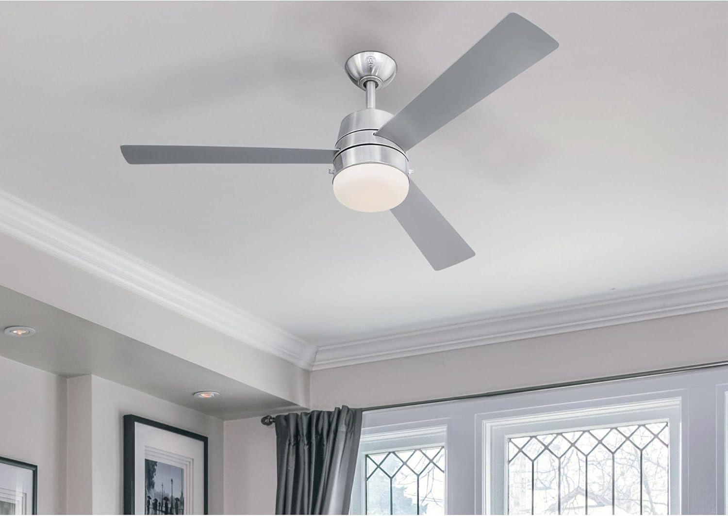 image:imageWestinghouse 7304900 Brinley Ceiling Fan 52 Brushed Nickel