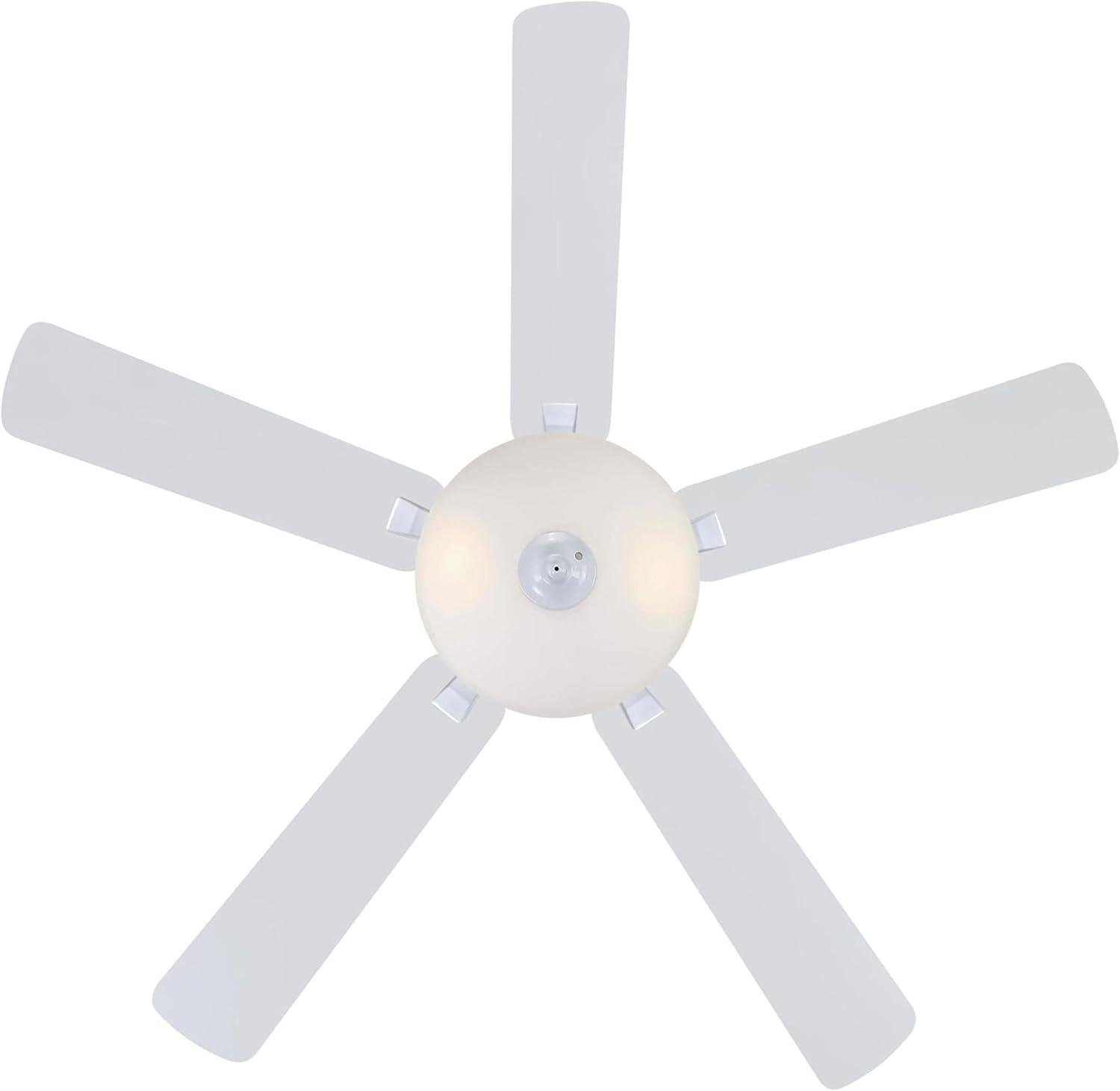 image:imageWestinghouse 7308300 Albert Traditional LED Ceiling Fan with Light 52 Inch White Finish Frosted Glass
