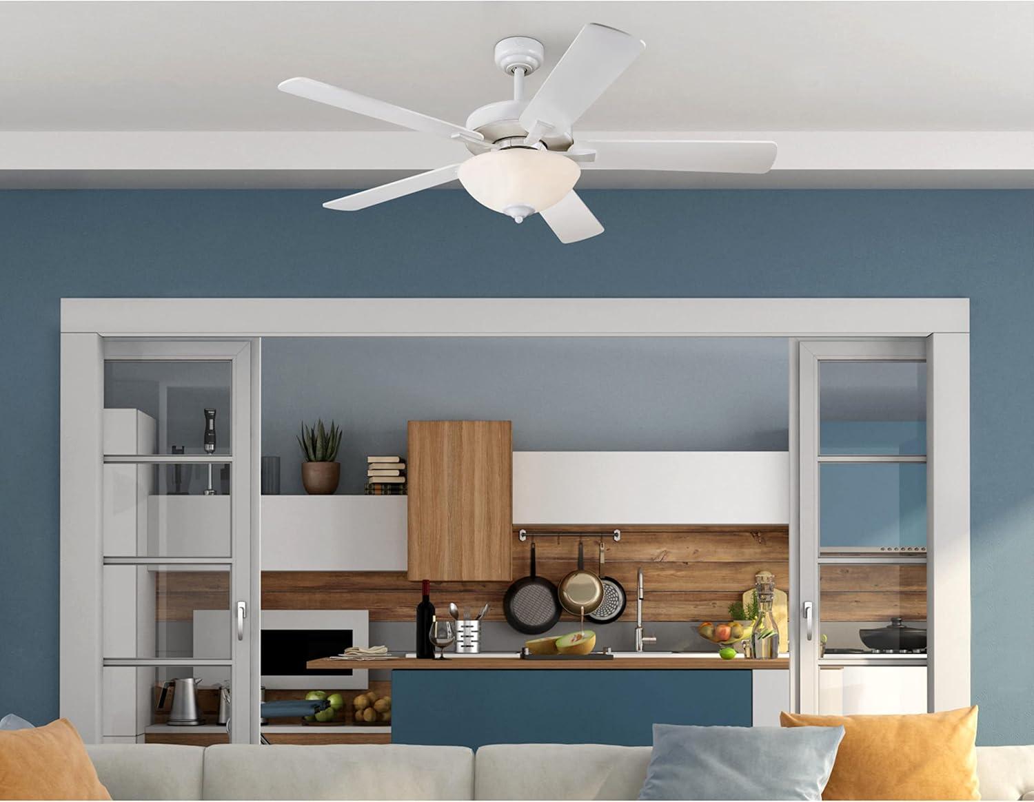 image:imageWestinghouse 7308300 Albert Traditional LED Ceiling Fan with Light 52 Inch White Finish Frosted Glass