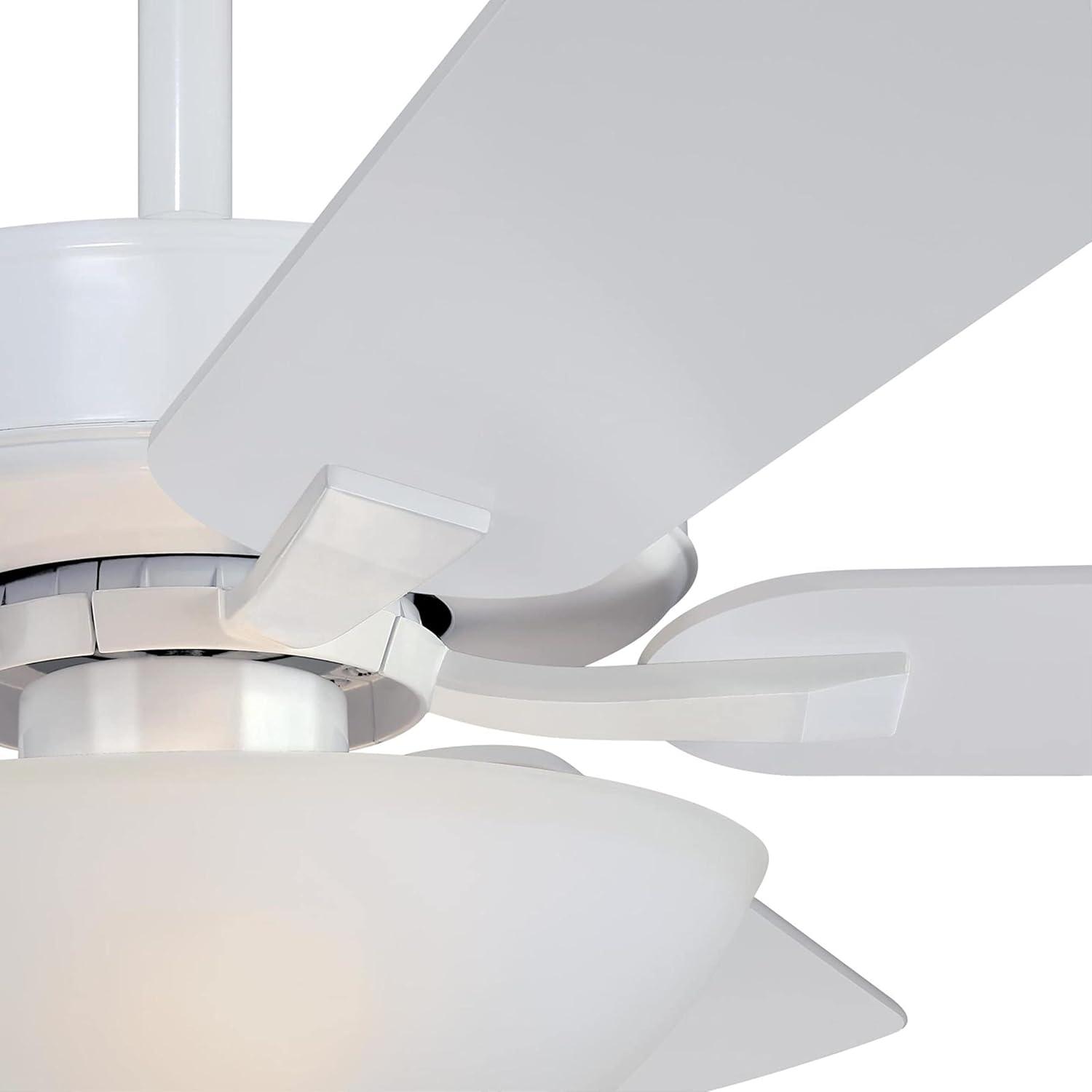image:imageWestinghouse 7308300 Albert Traditional LED Ceiling Fan with Light 52 Inch White Finish Frosted Glass