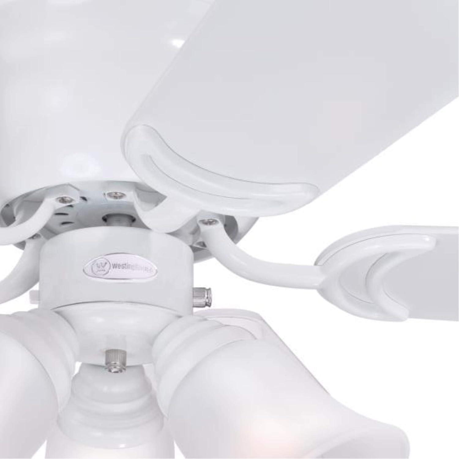 image:imageWestinghouse Contempra Trio 42 Inch Ceiling Fan with Light Indoor White Ceiling Fan for Small Rooms Reversible Blades WhiteWhite Washed Pine LED Bulbs Included