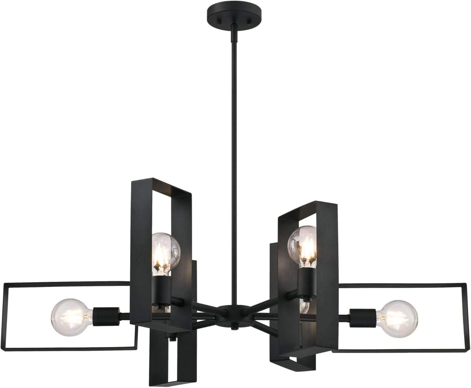 image:imageWestinghouse Lighting 6575600 Porter SixLight Indoor Chandelier Matte Black Finish
