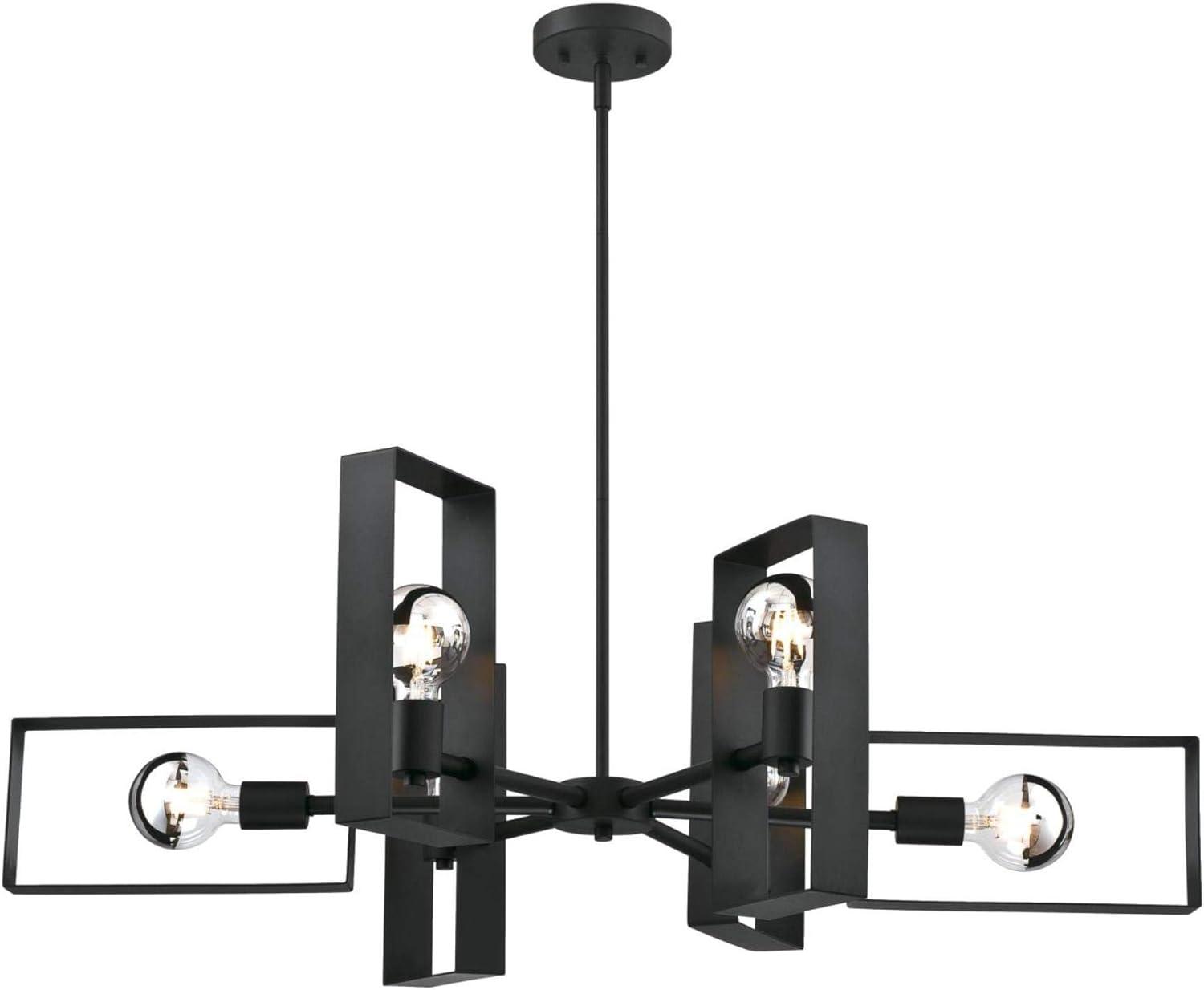image:imageWestinghouse Lighting 6575600 Porter SixLight Indoor Chandelier Matte Black Finish