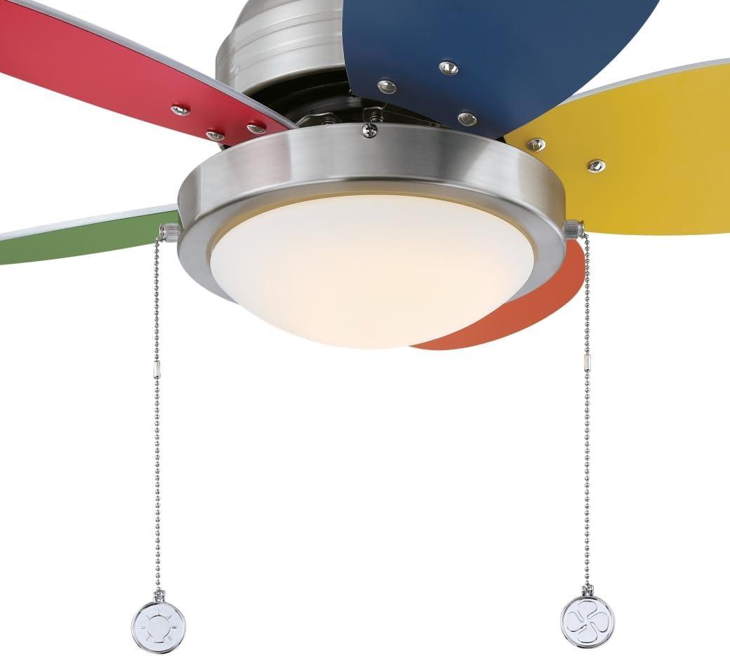 image:imageWestinghouse Lighting 7223600 Roundabout Indoor Ceiling Fan with Light 30 Inch Brushed NickelLED Lights