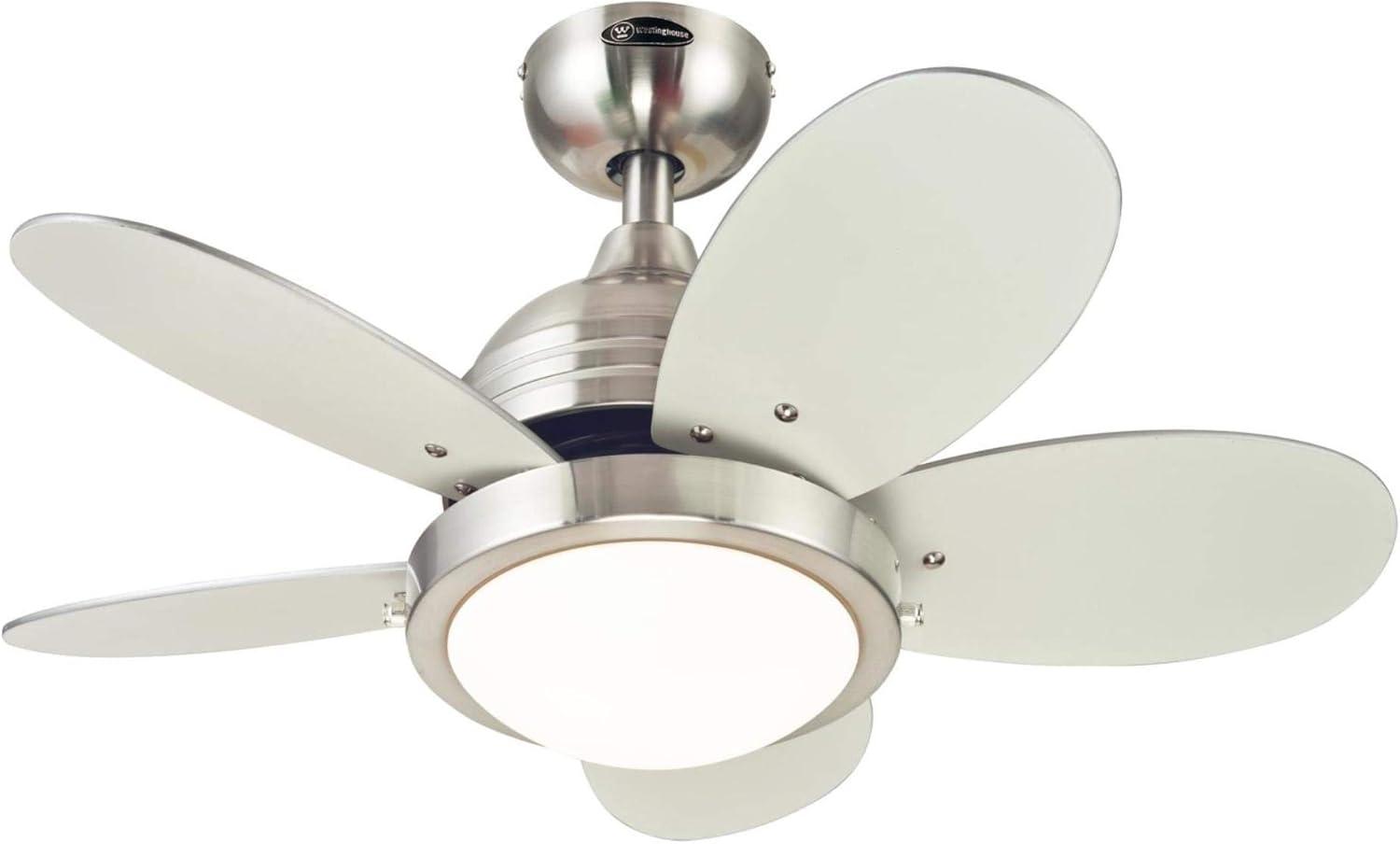image:imageWestinghouse Lighting 7223600 Roundabout Indoor Ceiling Fan with Light 30 Inch Brushed NickelLED Lights