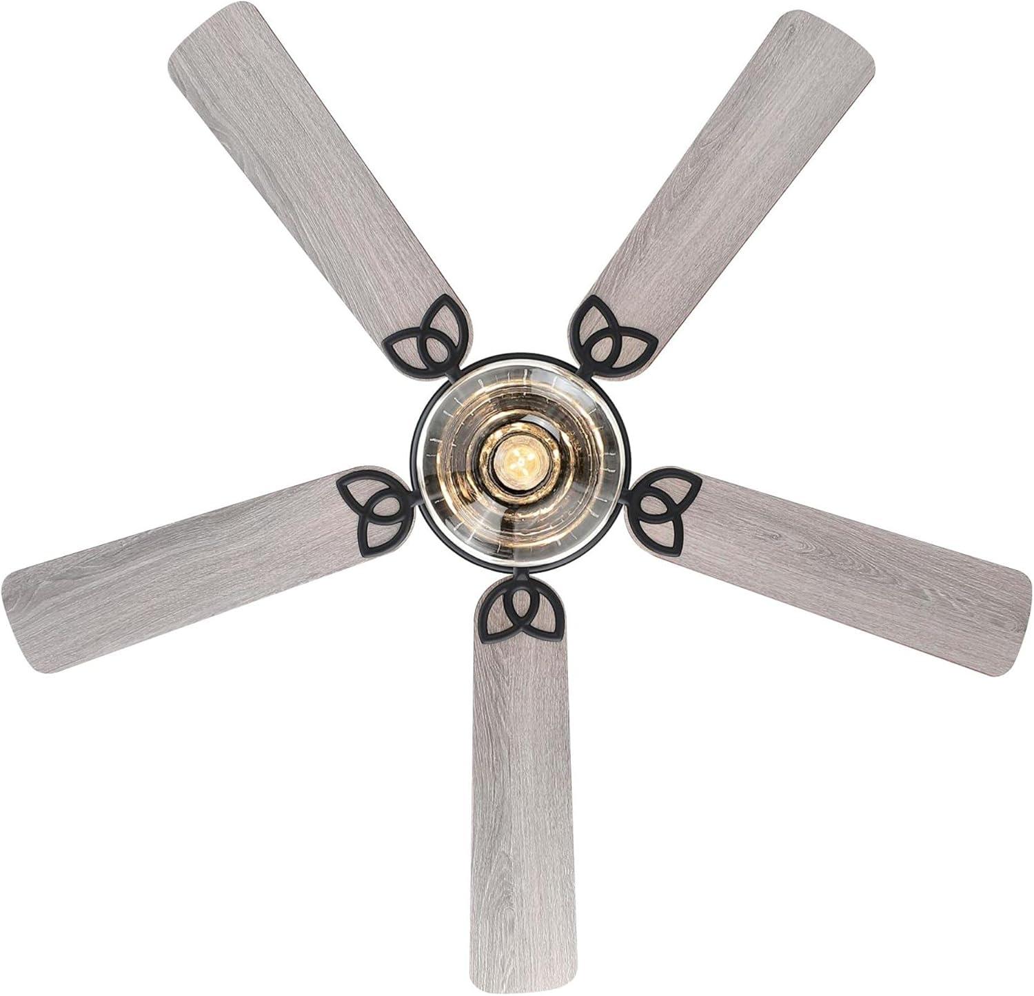 image:imageWestinghouse Lighting 7304800 Scholar VintageStyle LED Ceiling Fan with Light 52 Inch Matte Black Finish Clear Glass