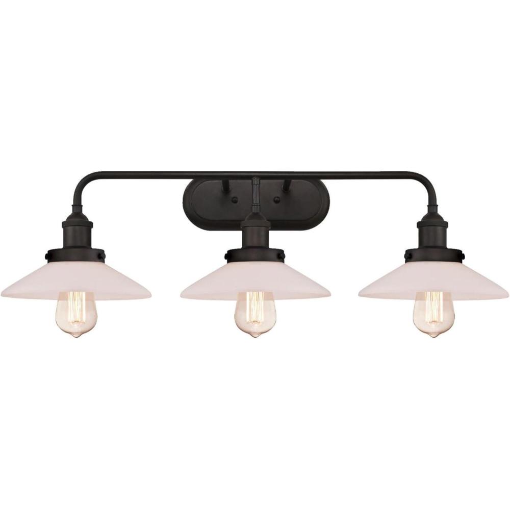 image:imageWestinghouse 6336300 Maggie TwoLight Indoor Wall Fixture Brushed Nickel Finish 2Oil Rubbed Bronze Frosted Opal Shade