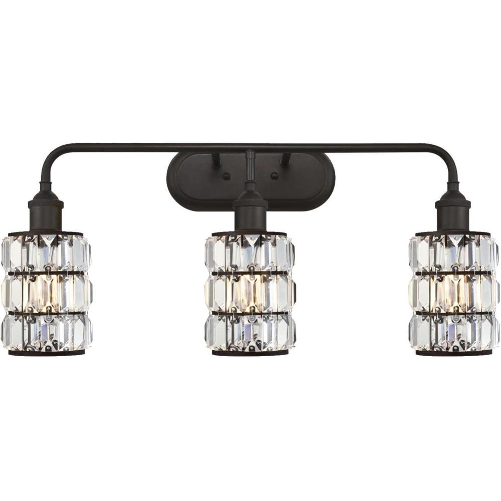 image:imageWestinghouse 6337900 Sophie ThreeLight Indoor Wall Fixture Oil Rubbed Bronze Finish with Crystal Prism GlassOil Rubbed Bronze 3 Light Wall