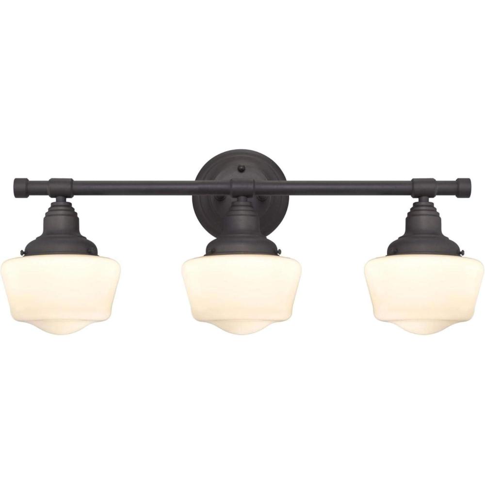 image:imageWestinghouse 6342100 Scholar ThreeLight Indoor Wall Fixture Oil Rubbed Bronze Finish with White Opal Glass Oilrubbed Bronze