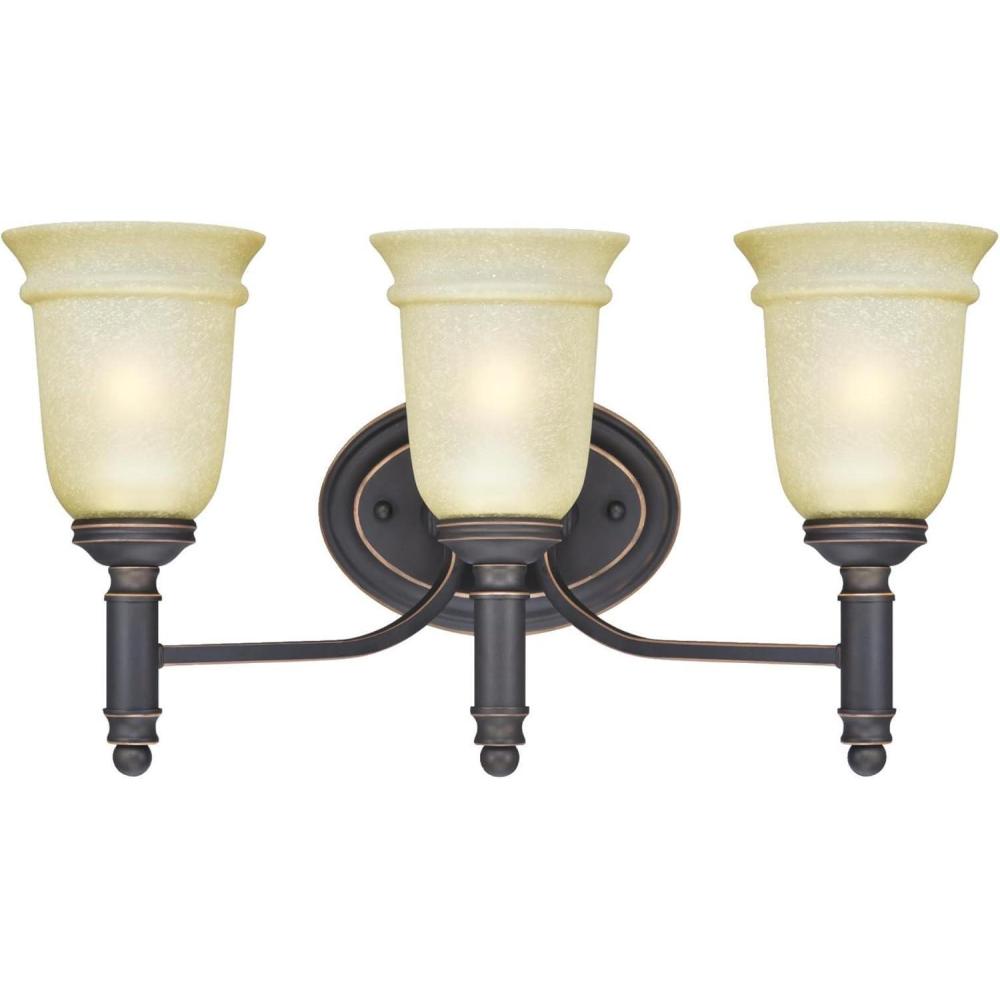 image:imageWestinghouse 6342800 Montrose ThreeLight Indoor Wall Fixture Oil Rubbed Bronze Finish with Highlights and Mocha Scavo Glass