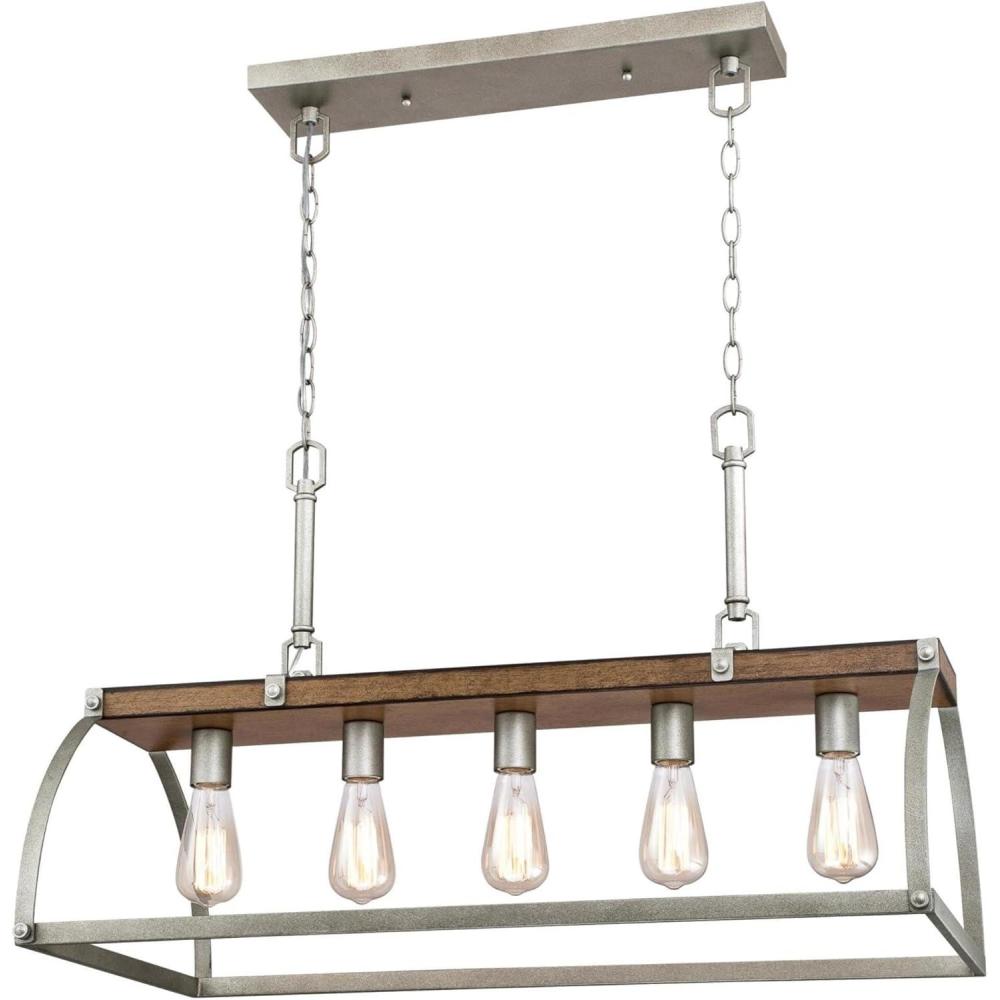 image:imageWestinghouse 6351700 Oak Lane FiveLight Indoor Chandelier Barnwood amp Galvanized Steel