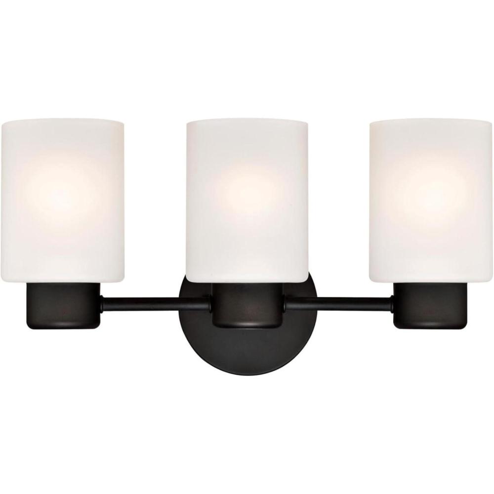 image:imageWestinghouse 6354100 Sylvestre ThreeLight Indoor Wall Fixture Oil Rubbed Bronze Finish with Frosted Glass