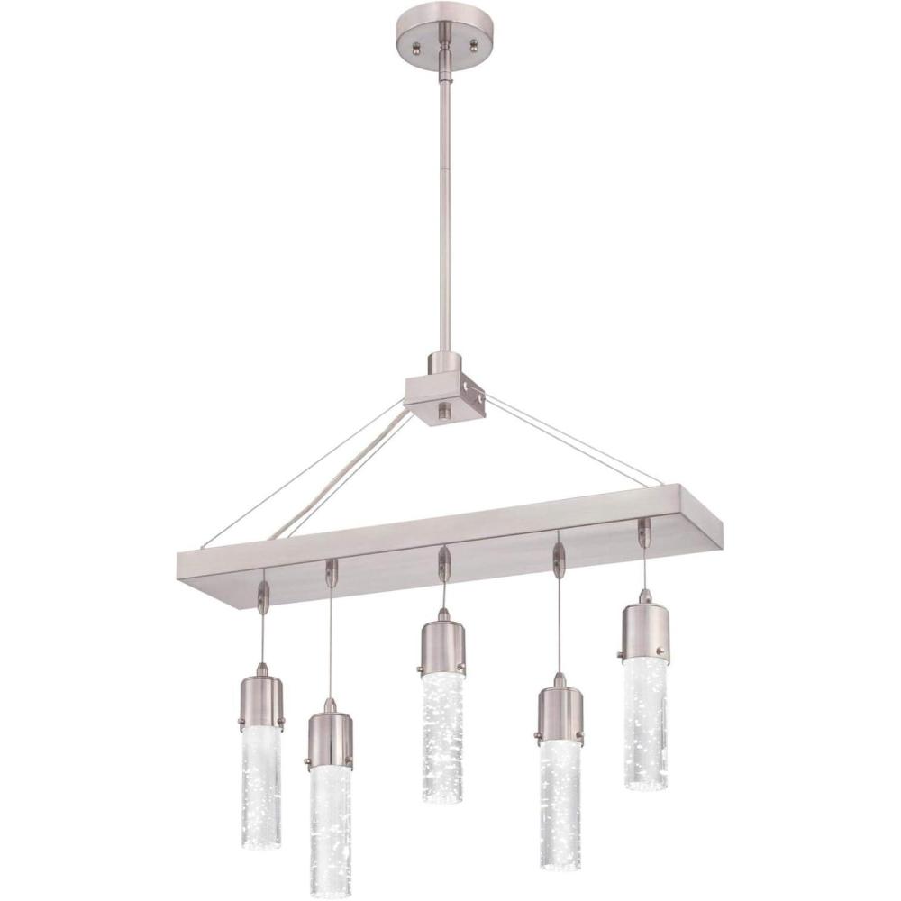 image:imageWestinghouse 6371900 Cava FiveLight LED Indoor Chandelier Brushed Nickel Finish with Bubble Glass