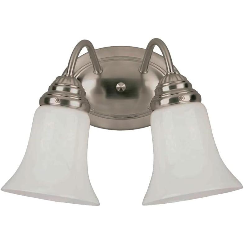 image:imageWestinghouse 6461700 Two Light Interior Wall Fixture Brushed Nickel Finish with White Opal Glass