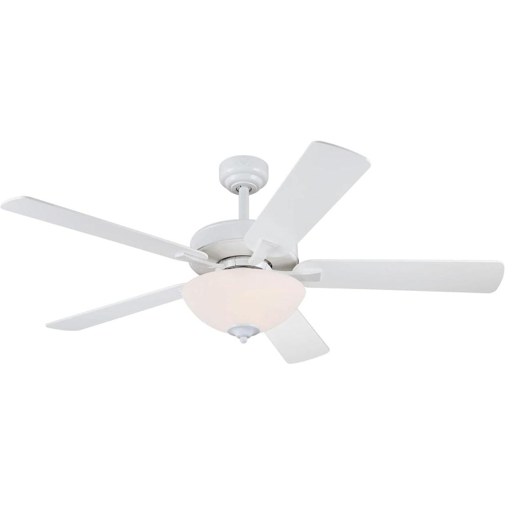 image:imageWestinghouse 7308300 Albert Traditional LED Ceiling Fan with Light 52 Inch White Finish Frosted Glass