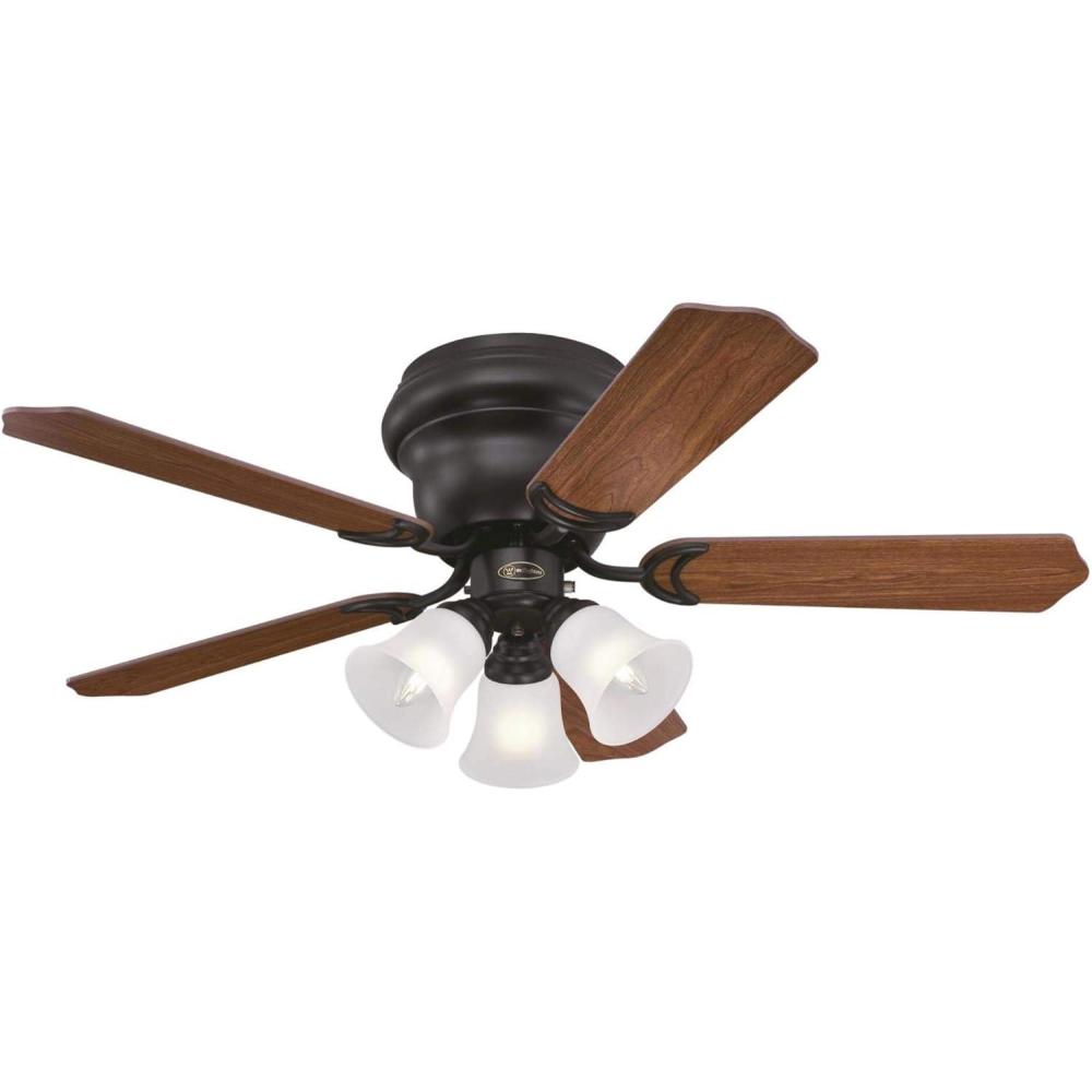 image:imageWestinghouse Contempra Trio 42 Inch Ceiling Fan with Light Indoor Oil Rubbed Bronze Ceiling Fan for Small Rooms Reversible Blades Dark CherryWalnut LED Bulbs IncludedOilRubbed Bronze