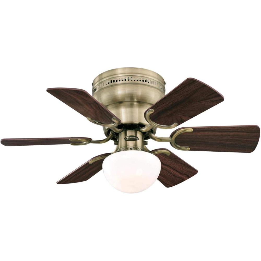 image:imageWestinghouse Hadley 30 Inch Brushed Nickel Finish Ceiling Fan with 6 Reversible Blades and Bowl Light Kit with 1 Candelabra Base Light BulbAntique Brass