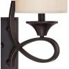 Westinghouse 6302700 Lenola Two-Light Indoor Wall Fixture, Amber Bronze Finish with Beige Fabric Shades(2-Light Wall Fixture)