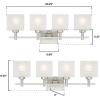 Westinghouse 6304100 Alexander Four-Light Indoor Wall Fixture, Brushed Nickel Finish with Rippled White Glazed Glass(4-Light Wall Fixture)
