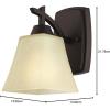 Westinghouse 6307300 Midori One-Light Indoor Wall Fixture, Finish Linen, Oil Rubbed Bronze – Amber Glass(Oil Rubbed Bronze – Amber Glass)