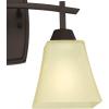 Westinghouse 6307400 Midori Two-Light Indoor Wall Fixture, Finish Linen, Oil Rubbed Bronze – Amber Glass