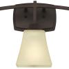 Westinghouse 6307500 Midori Three-Light Indoor Wall Fixture, Finish Linen, Oil Rubbed Bronze-Amber Glass