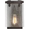 Westinghouse 6352300 Burnell One-Light Indoor, Oil Rubbed Bronze Finish with Clear Seeded Glass Wall Fixture, Black