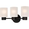 Westinghouse 6354100 Sylvestre Three-Light Indoor Wall Fixture, Oil Rubbed Bronze Finish with Frosted Glass