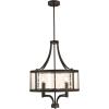 Westinghouse 6368400 Belle View Four-Light Indoor, Oil Rubbed Bronze Finish with Highlights and Clear Seeded Glass Chandelier, One Size , Oil-rubbed Bronze
