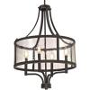 Westinghouse 6368400 Belle View Four-Light Indoor, Oil Rubbed Bronze Finish with Highlights and Clear Seeded Glass Chandelier, One Size , Oil-rubbed Bronze