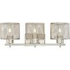 Westinghouse 6371000 Morrison Three-Light Indoor Vanity Light Wall Fixture, Oil Rubbed Bronze Finish with Mesh Shades(Brushed Nickel)
