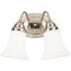 Westinghouse 6461700 Two Light Interior Wall Fixture Brushed Nickel Finish with White Opal Glass