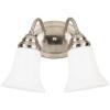 Westinghouse 6461700 Two Light Interior Wall Fixture Brushed Nickel Finish with White Opal Glass