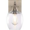 Westinghouse 6574100 Eldon Two-Light Indoor Wall Fixture, Aluminum Finish with Clear Glass, Brushed Nickel(Brushed Nickel)